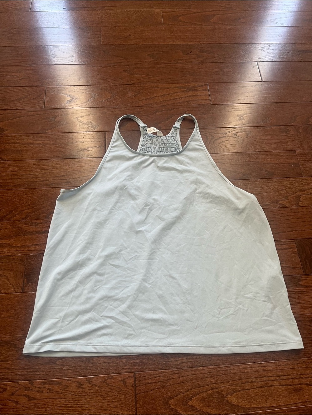 Light Blue Racerback Tank with Smocked Yoke